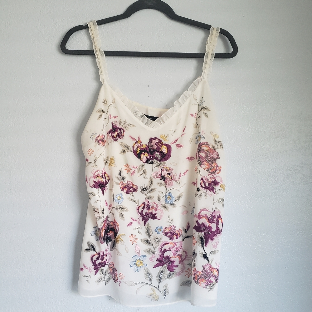 White House Black Market Embroidered Tank